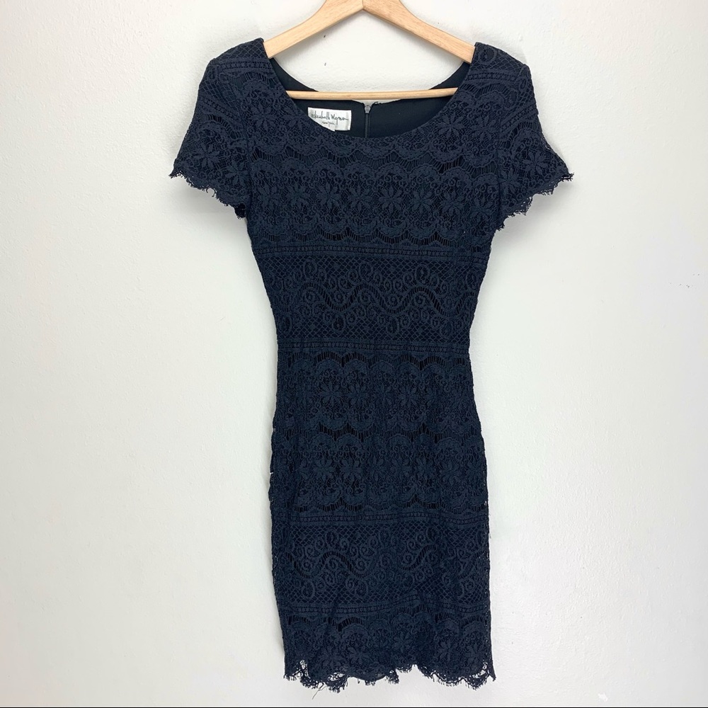 Elizabeth Wayman Crochet Knit Midi Dress Size 4